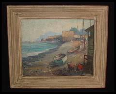 Original Oil On Canvas Titled: China Camp 3  Anton H. Dahl